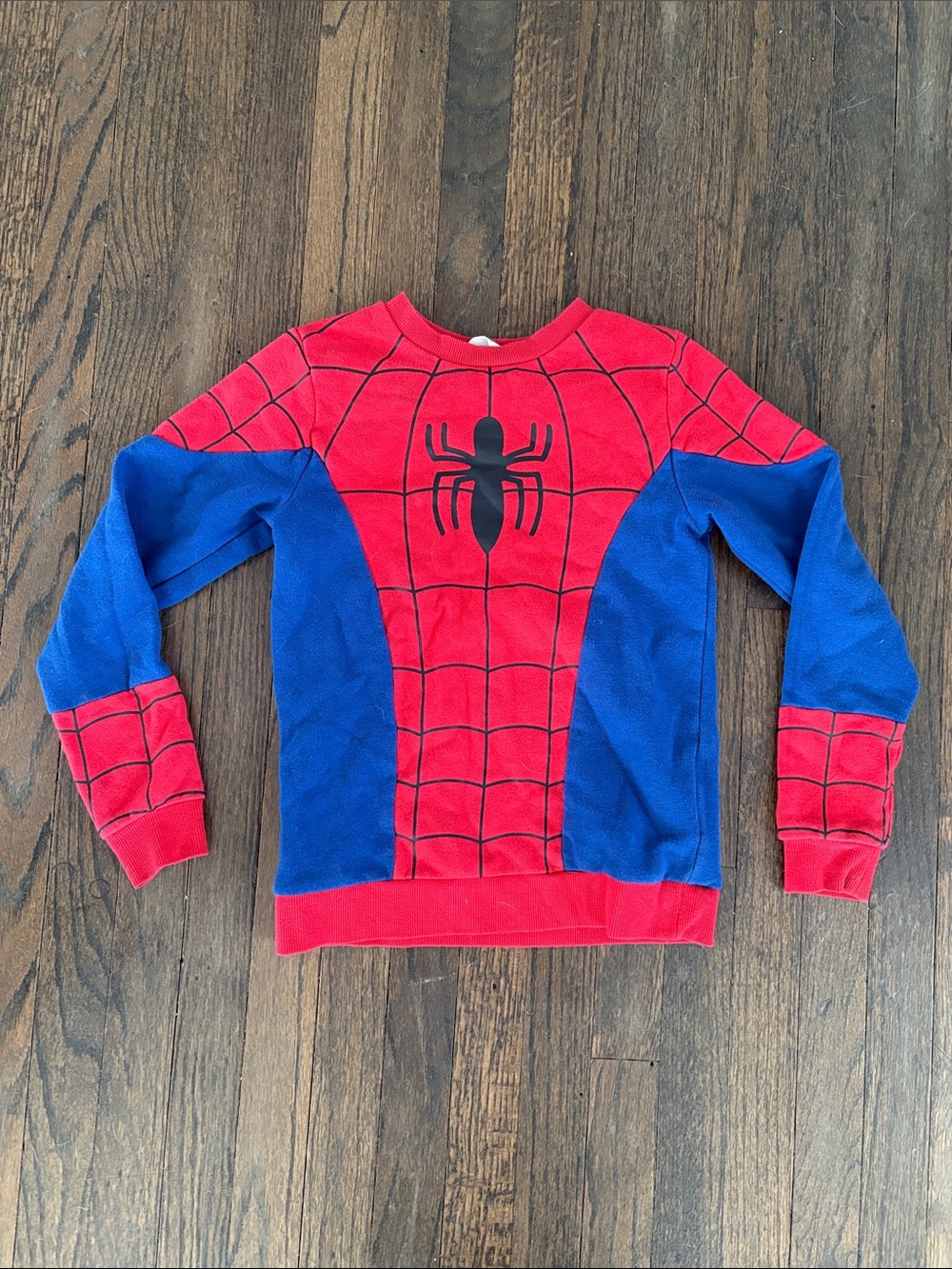 H&M Red & Blue Spider Web Costume Sweatshirt